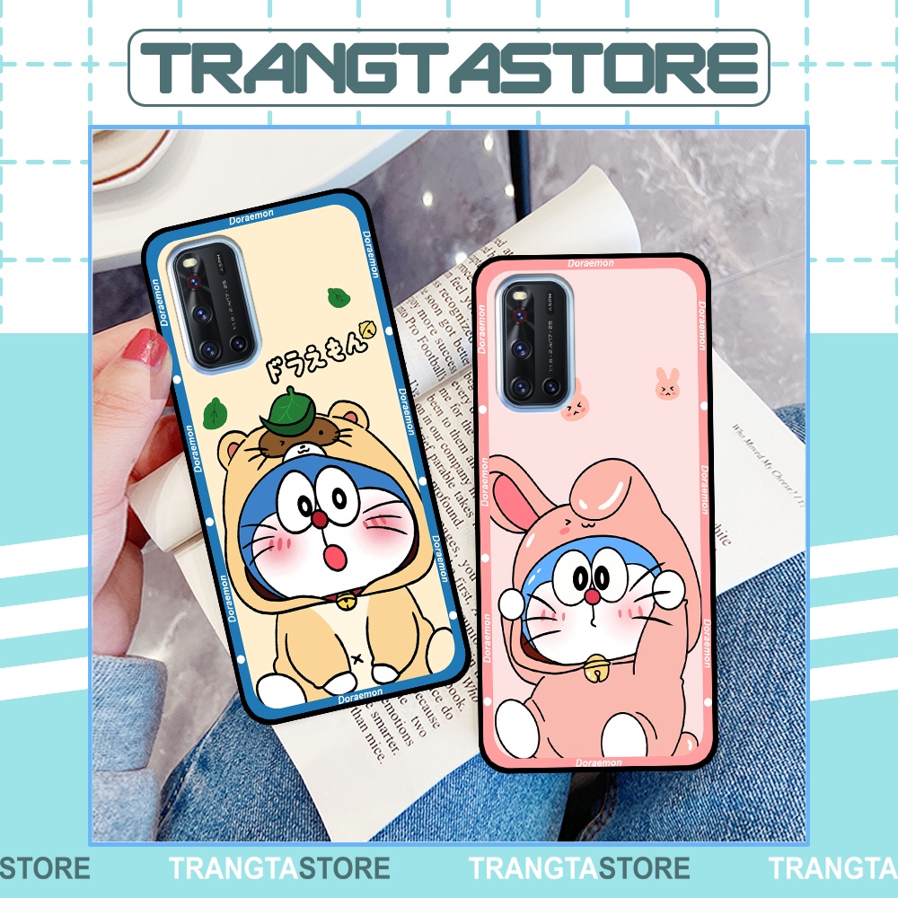 Ốp Vivo V19 in hình cặp đôi doremon, hổ, khủng long dễ thương