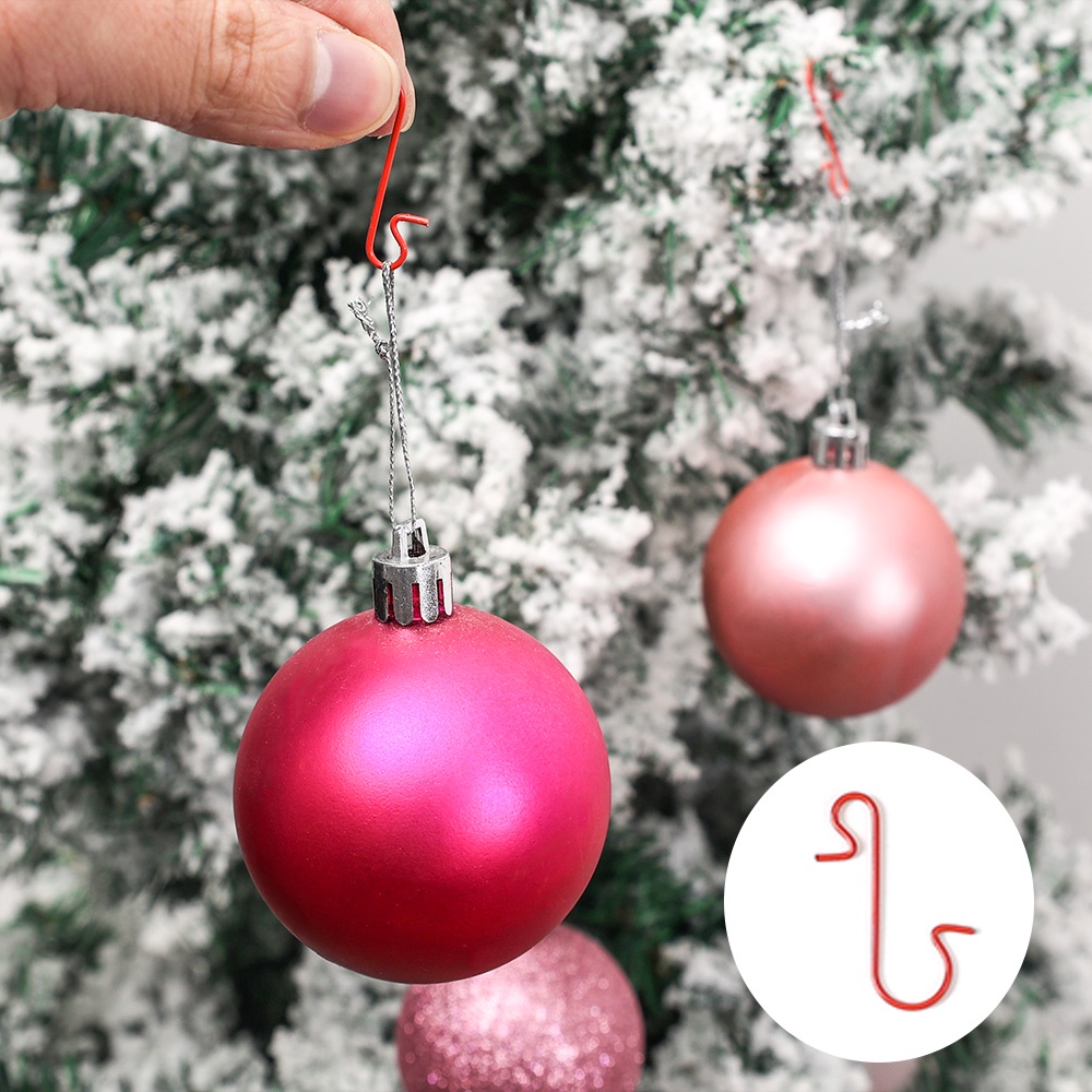 Set 50 móc treo cây thông noel hình chữ S bằng kim loại trang trí giáng sinh
