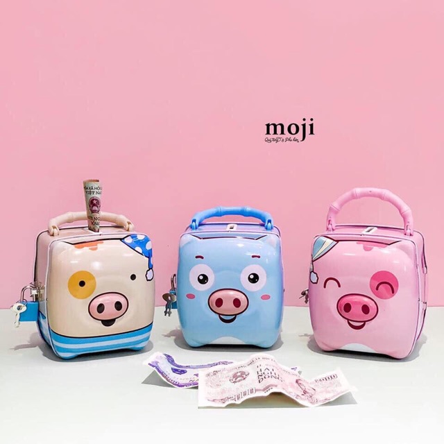 🐷🐷 KÉT SẮT TIẾT KIỆM MINI HÌNH HEO, CÓ KHÓA