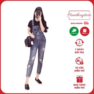 yếm bò nữ, Quần Yếm Jean dài from đẹp chất vải cao cấp, yếm bò 2 dây sẵn 3 size S,M,L