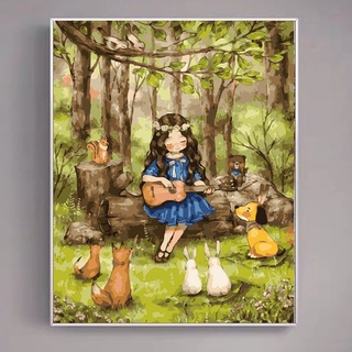 Tranh Tô Màu Theo Số Tranhsohoavn  cô gái đánh đàn Aeppol CN4243