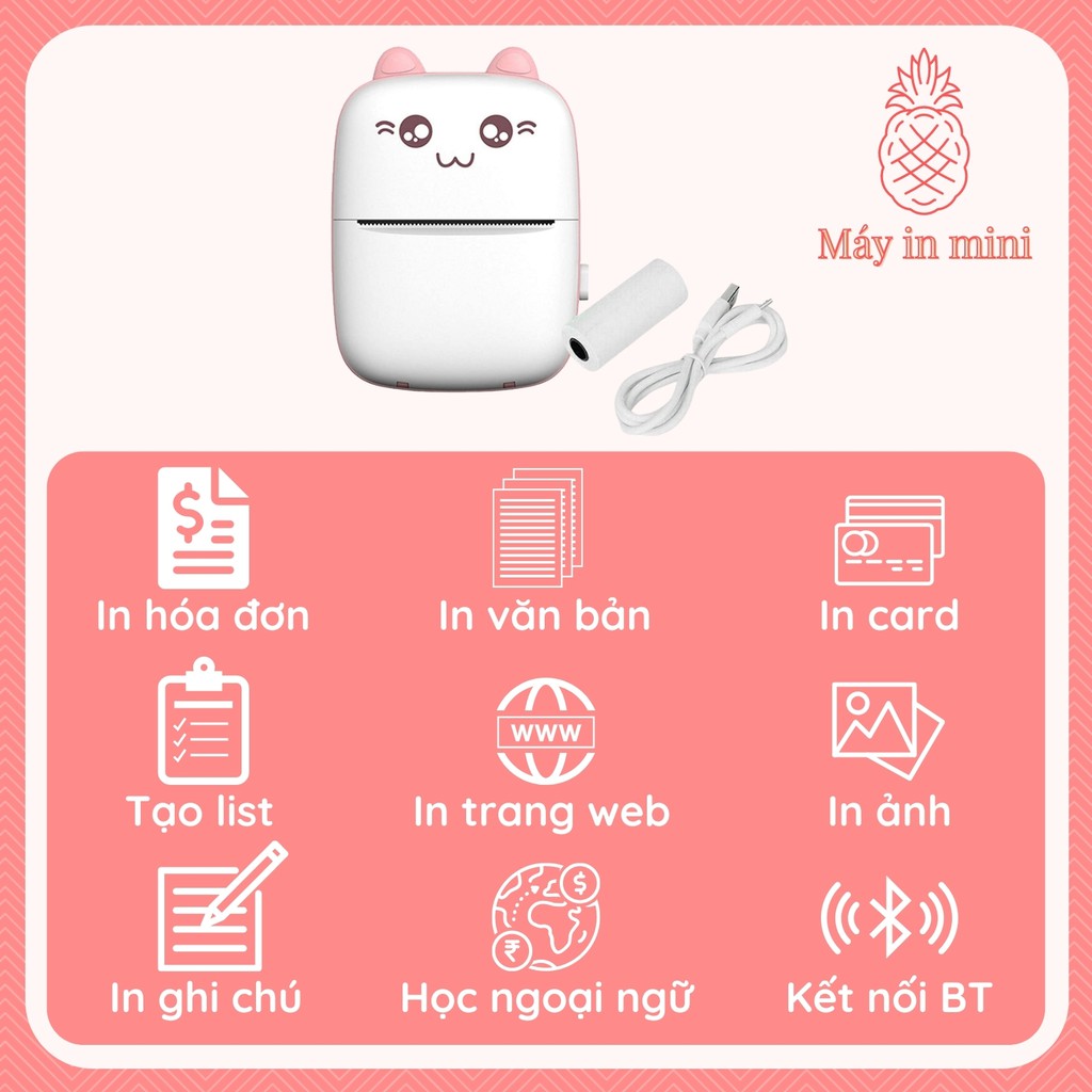 Máy in nhiệt cầm tay, máy in tài liệu mini, máy in hóa đơn bluetooth, máy in decal mini, máy in hóa đơn mini con mèo | BigBuy360 - bigbuy360.vn