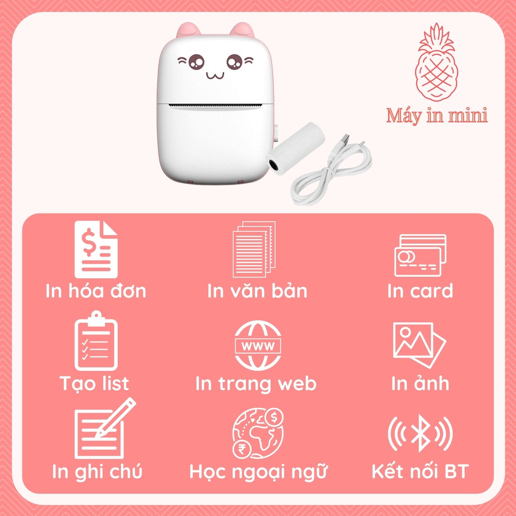 Máy in nhiệt cầm tay, máy in tài liệu mini, máy in hóa đơn bluetooth, máy in decal mini, máy in hóa đơn mini con mèo | WebRaoVat - webraovat.net.vn