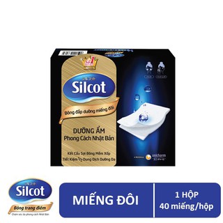 Bông tẩy trang Silcot đắp dưỡng miếng đôi 40 miếng/hộp