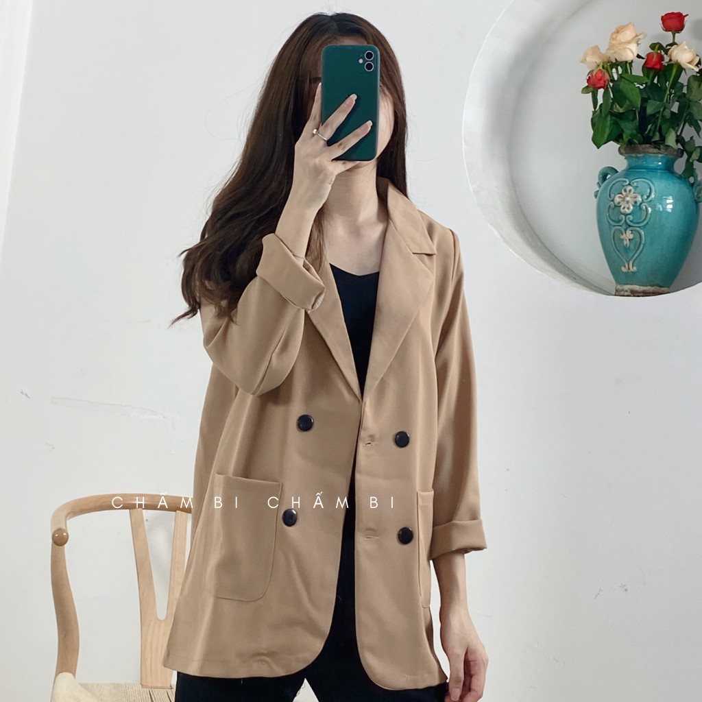 Áo Blazer Vest Nữ 1 Lớp Khoác Ngoài Dài Tay Nhiều Màu Kiểu Dáng Trẻ Trung - A.016