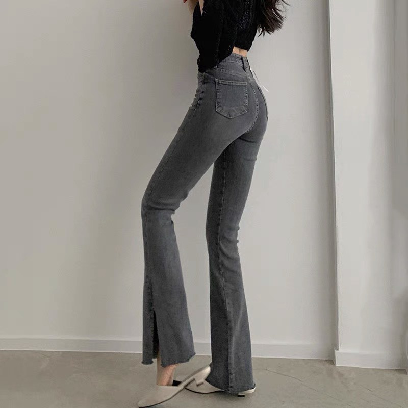 Quần Jeans dài cạp siêu cao, quần jeans ống loe, quần jean phong cách_j13