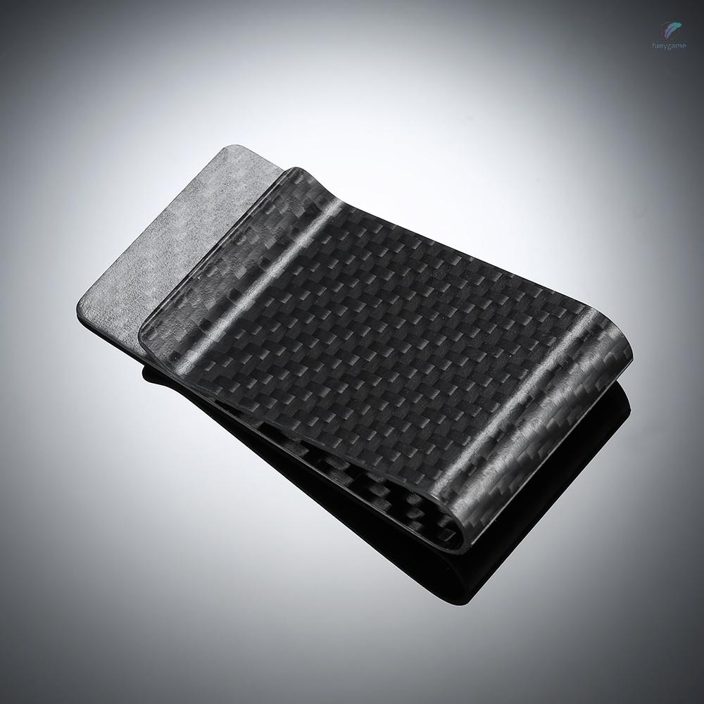 Kẹp Tiền / Thẻ Bằng Sợi Carbon Màu Đen Tiện Dụng Cho Nam