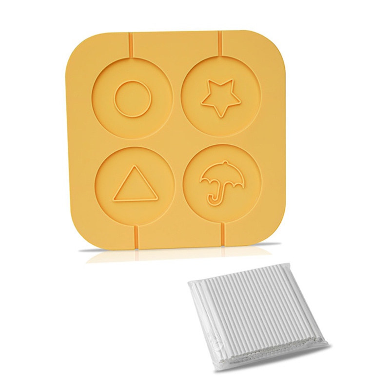 Khuôn Silicone Làm Bánh 4 Ô Hình Tam Giác/Ngôi Sao/Ô Dù Dễ Lau Chùi