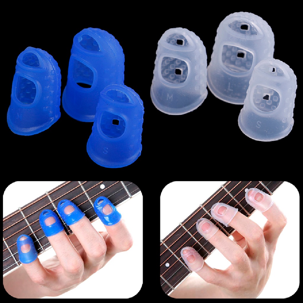 CYC 4X guitar finger protector fingertip picks silicone guard plectrum bass ukulele CY
