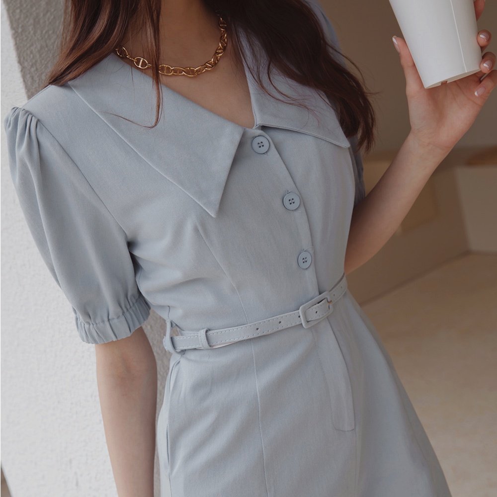 Jumpsuit ngắn cài nút kèm belt nữ Air Space Lady 2211828002