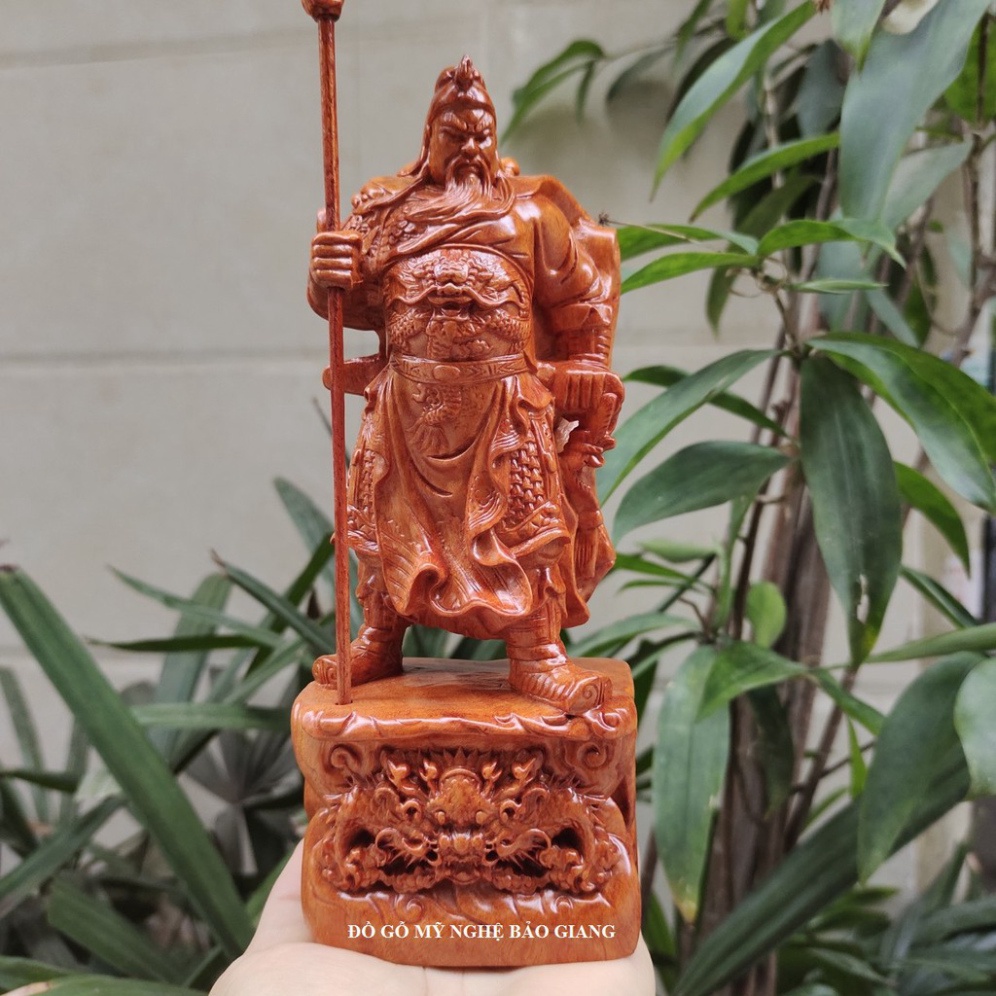 Tượng quan công quan vân trường trấn ải gỗ hương cao 20cm