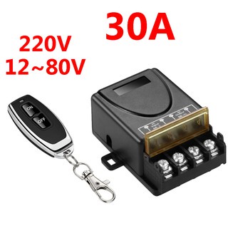 Công tắc RF 30A 220V Bộ điều khiển từ xa công suất 3000W RF 433 MHz học lệnh 4 chế độ