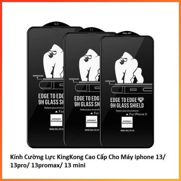 Kính cường lực iphone kingkong,kính cường lực iphone,full màn hình,hàng chính hãng WK,có các dòng 7plus ->13promax