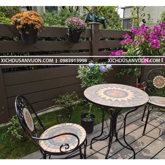 Bàn Ghế Ngoài Trời Mặt Đá Cao Cấp BG01