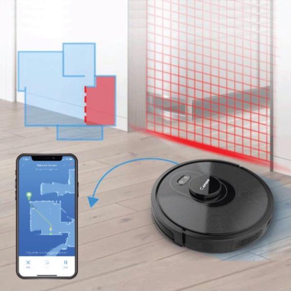 Robot Hút Bụi Lau Nhà Thông Minh Cảm Biến Độ Cao, Kết Nối Wifi Rapido R8S - TQ015 .