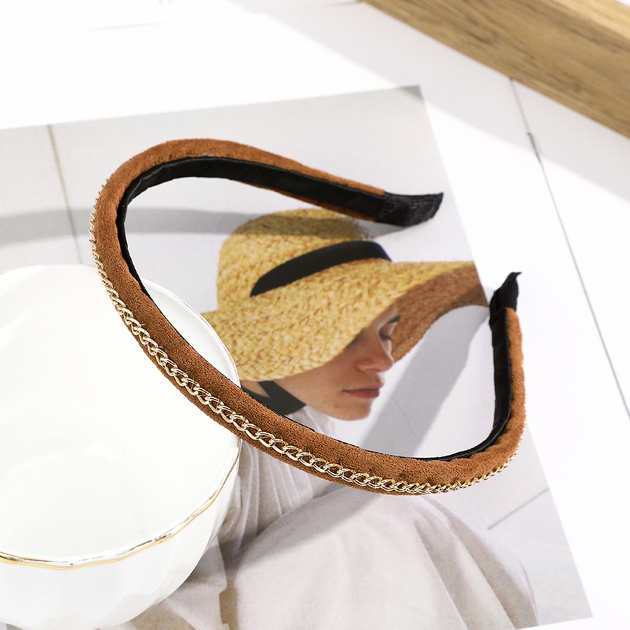 Băng đô vải da lộn phối xích phong cách hàn quốc cho nữ