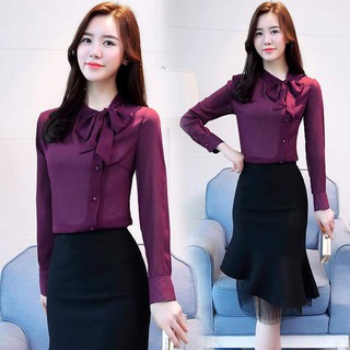 Áo Kiểu Cột Nơ Cổ