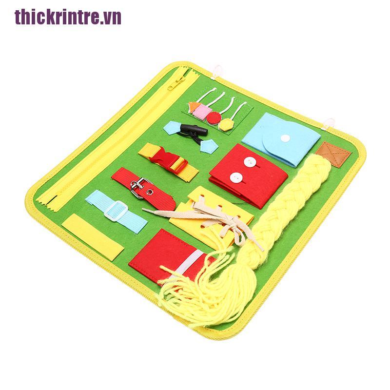 [rintre]Kids Busy Board Buckle Old Zip Button Lace Up Toy Montessori Early Education Toy