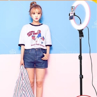 [UY TÍN SỐ 01] Đèn Live Stream 20cm 26cm 34cm 45cm kèm chân 3 kẹp ĐT Hỗ trợ ánh sáng Chụp Ảnh, Make Up Trang Điểm LS09