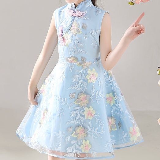 Đầm Sườn Xám Phong Cách Trung Hoa Thời Trang Xuân Hè Mới Cho Bé Gái