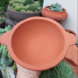 Chảo kho đất nung đường kính lọt lòng 12.5cm. Kích thước 19×15×5( kèm nắp)