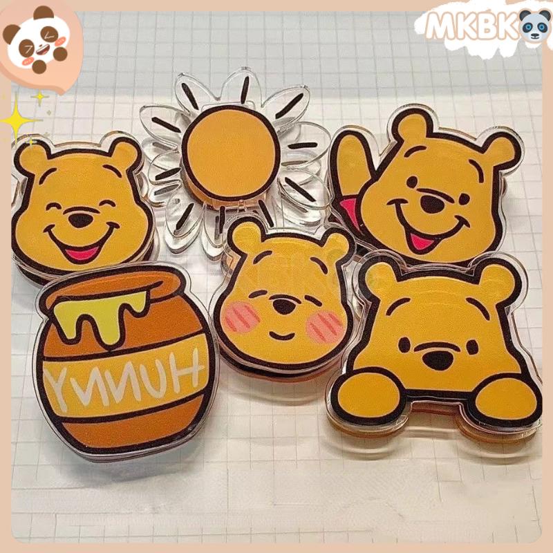 🐼 MKBK 🐼 【1 PC】 Kẹp giấy trong suốt Kẹp Bướm mini Văn phòng phẩm Winnie the Pooh Acrylic Cute kẹp nhựa đồ dùng học tập màu đặc dễ thương cho trường học văn phòng / Tiện Dụng Cho Học Sinh