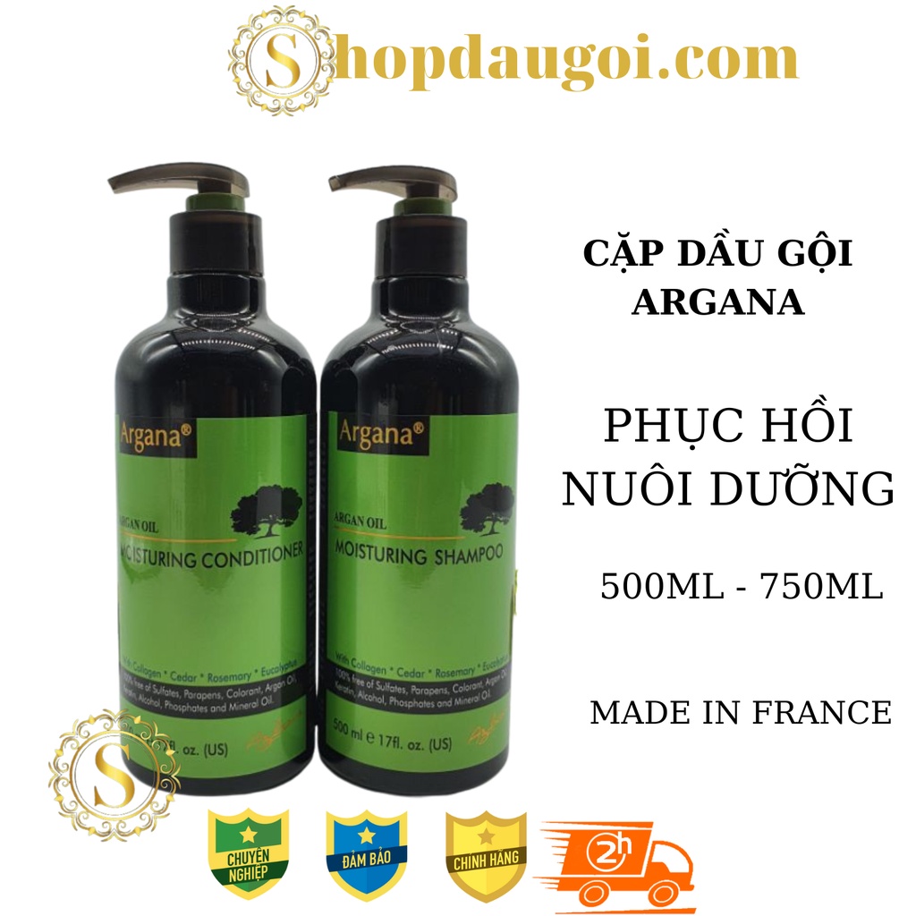 Dầu Gội Dầu Xả Argana Nuôi Dưỡng Tóc hương nước hoa 500ml*2