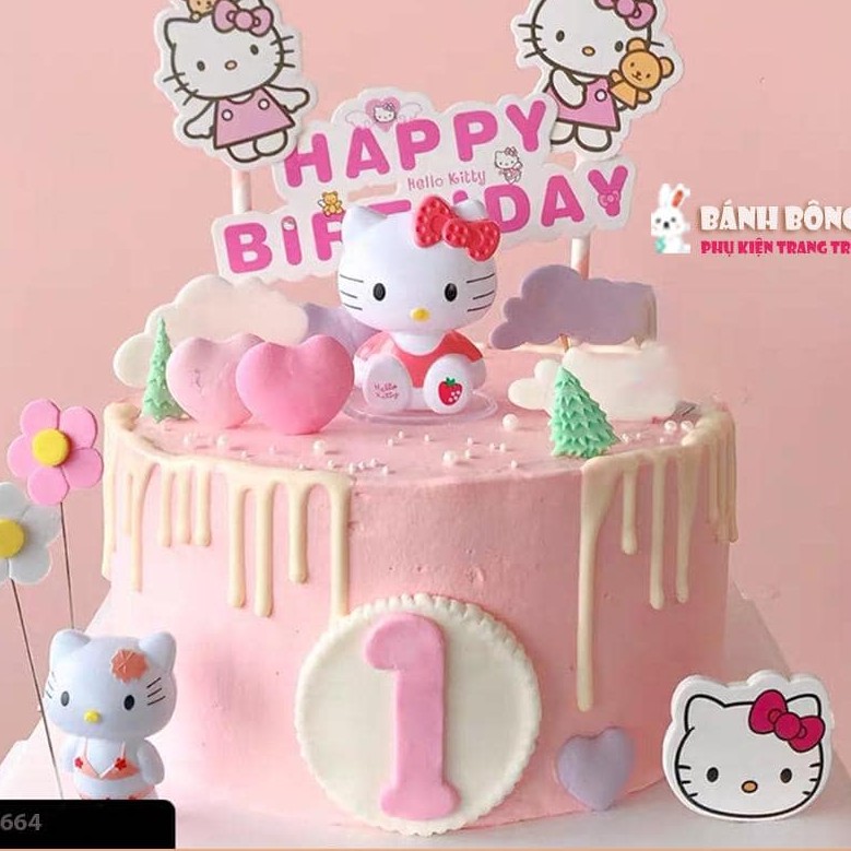 Kitty hoa quả trang trí bánh kem (combo 5 con)