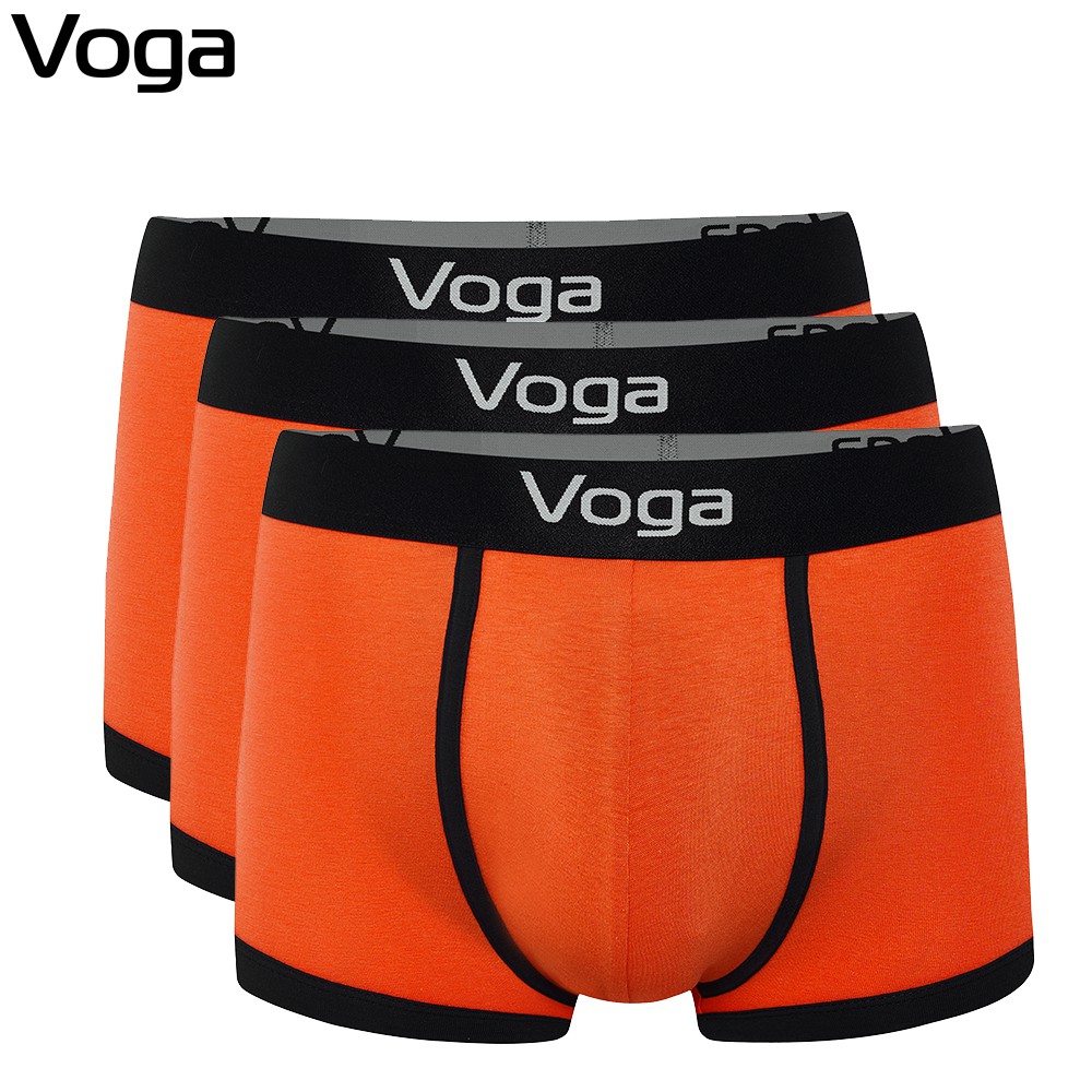 Combo 3 quần lót nam kiểu boxer ống ngắn Voga Hàng Ngày vải cotton thoáng mát, hút mồ hôi