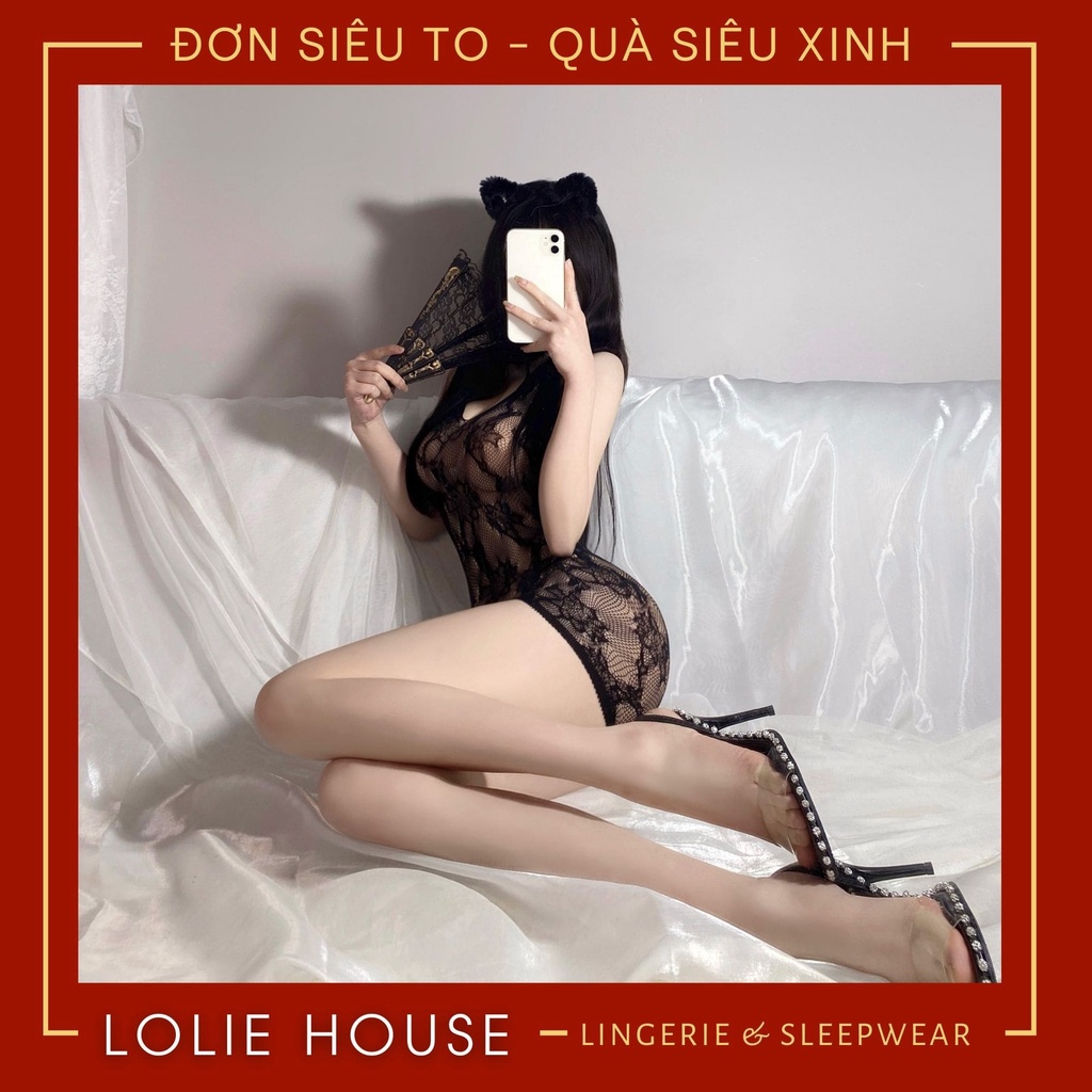 Đồ lót liền thân sexy dáng váy ren lưới xuyên thấu sexy ôm body co giãn LOLIE HOUSE - BS20 | WebRaoVat - webraovat.net.vn