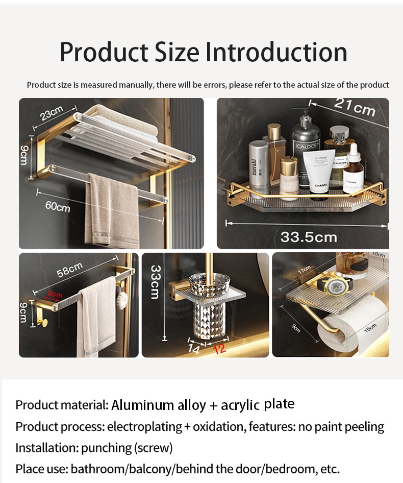 A-life Bộ Giá Treo Khăn Tắm Acrylic Màu Đỏinternet Tiết Kiệm Không Gian Kèm Vỏ Bọc Bàn Chải Vệ Sinh toilet