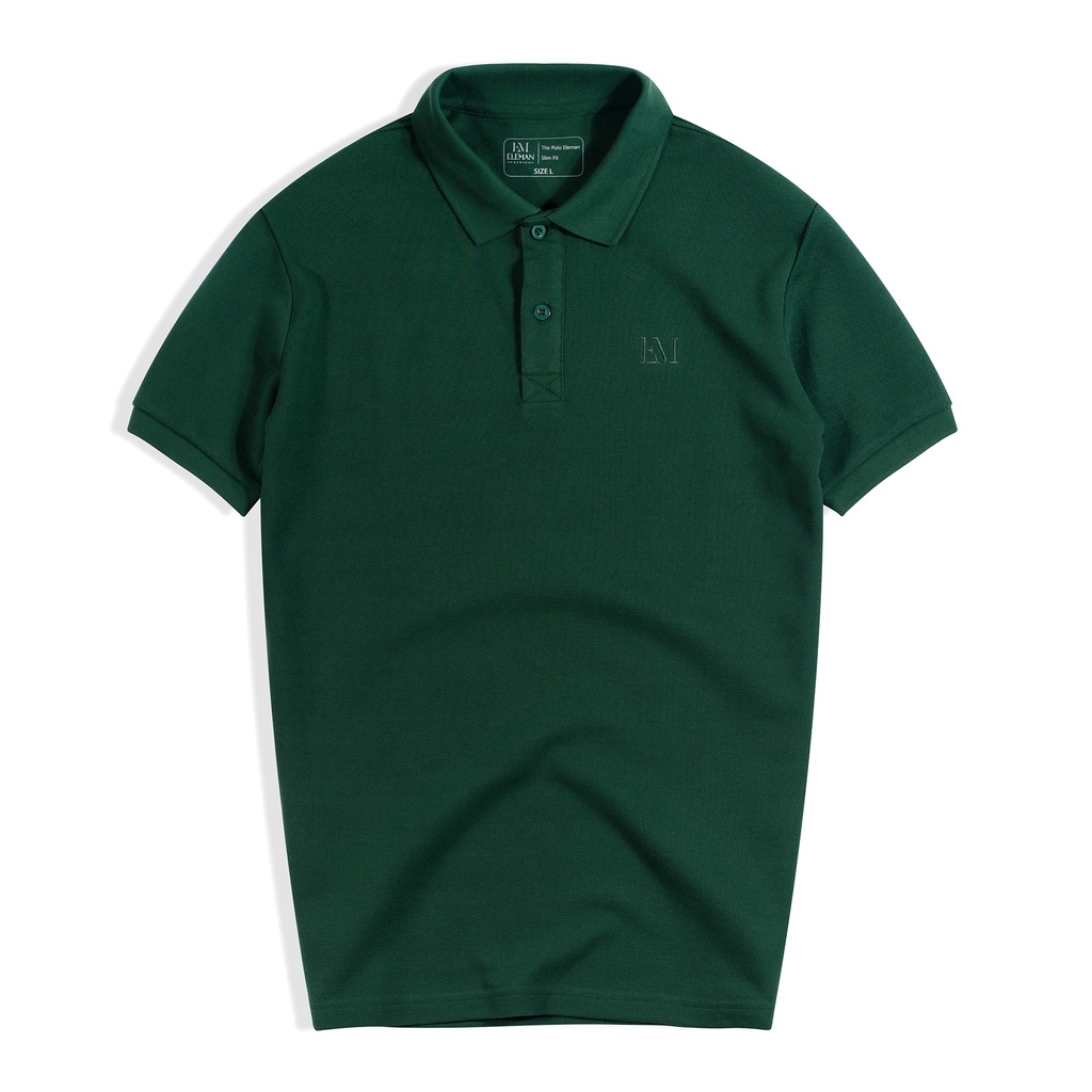 Áo thun polo nam form rộng cao cấp ELEMAN PL10 vải cá sấu CVC 100% cotton 2 lớp chống nhăn thời trang