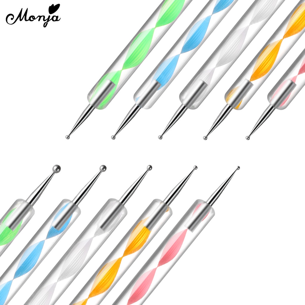 Monja Set 5 Bút Hai Đầu Hỗ Trợ Trang Trí Móng Nghệ Thuật