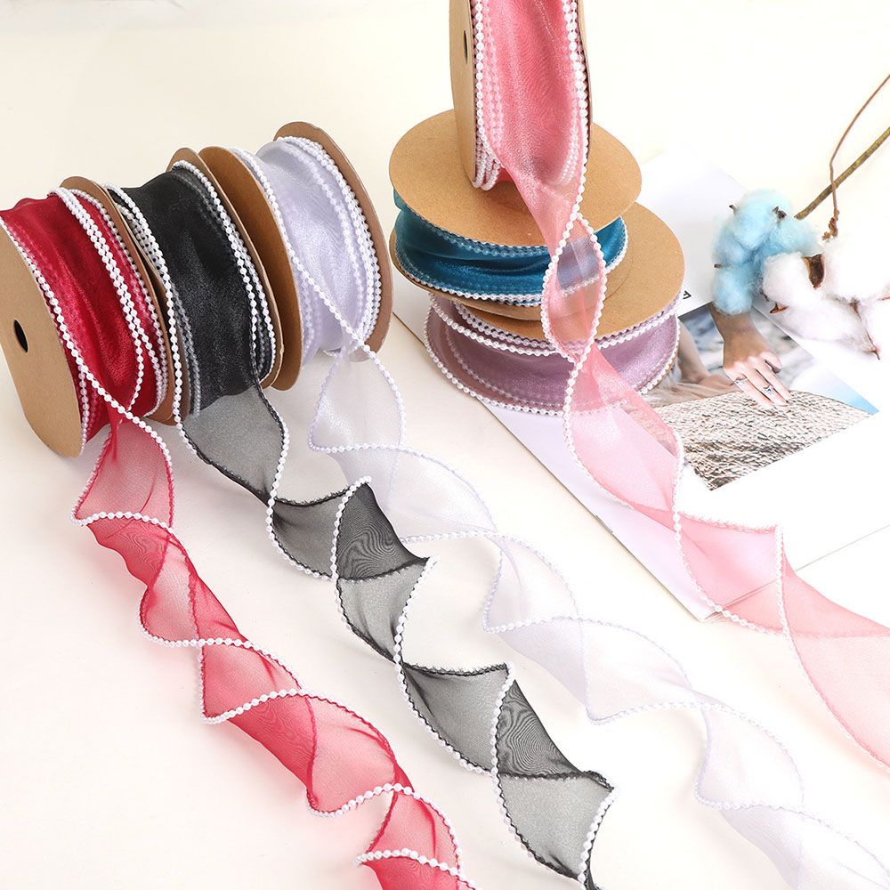 Dây Ruy Băng Đính Ngọc Trai Xinh Xắn Dùng Trang Trí Hộp Quà DIY