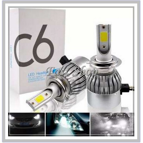 Bộ 2 Đèn Pha Led Cob C6 H4 36w - 3800lm Siêu Sáng Cho Xe Hơi