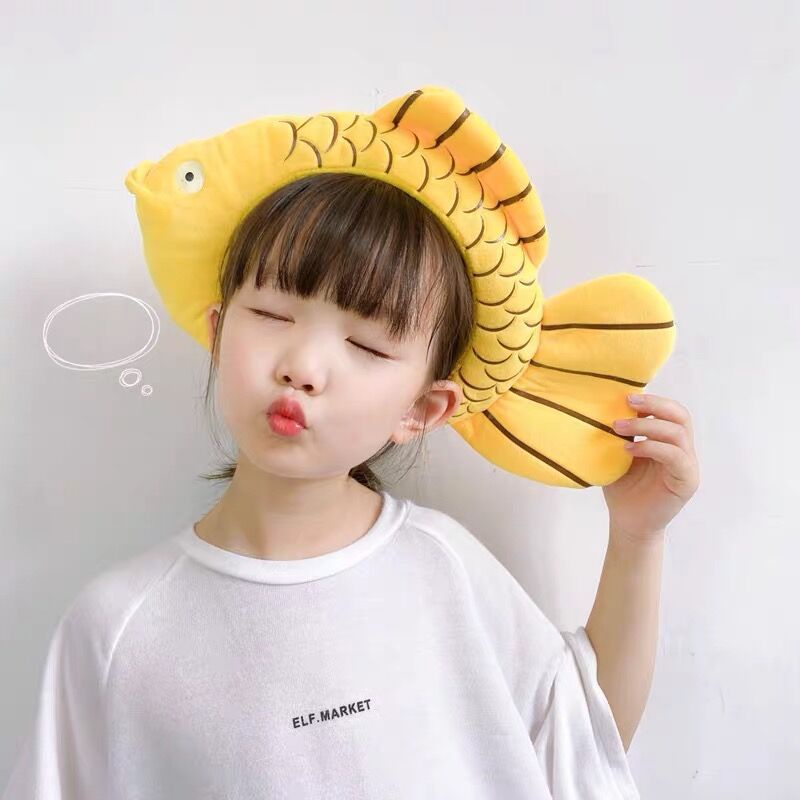 [HCM] Bờm cài tóc con cá vàng,con cá mập, Cài tóc nhồi bông hottrend phong cách Hàn Quốc - Selenshop