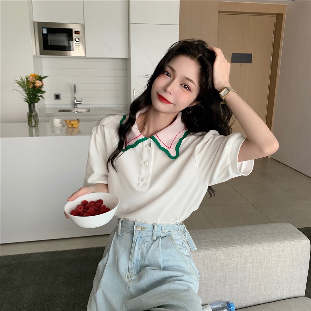 Mới Áo Thun Tay Ngắn Họa Tiết Dễ Thương Cho Nữ