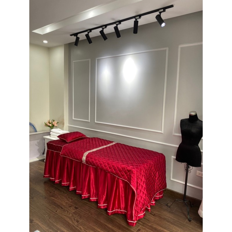 Drap ga phi lụa chần bông giường spa, massage, nail mi, phun xăm