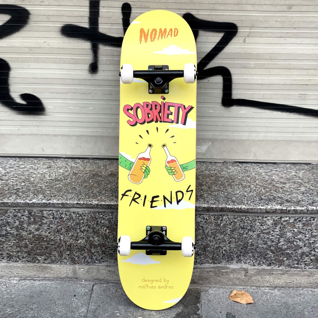 Ván Trượt Skateboard Thể Thao Cao Cấp Châu Âu - NOMAD COMPLETE SOBRIETY FRIENDS 8.0