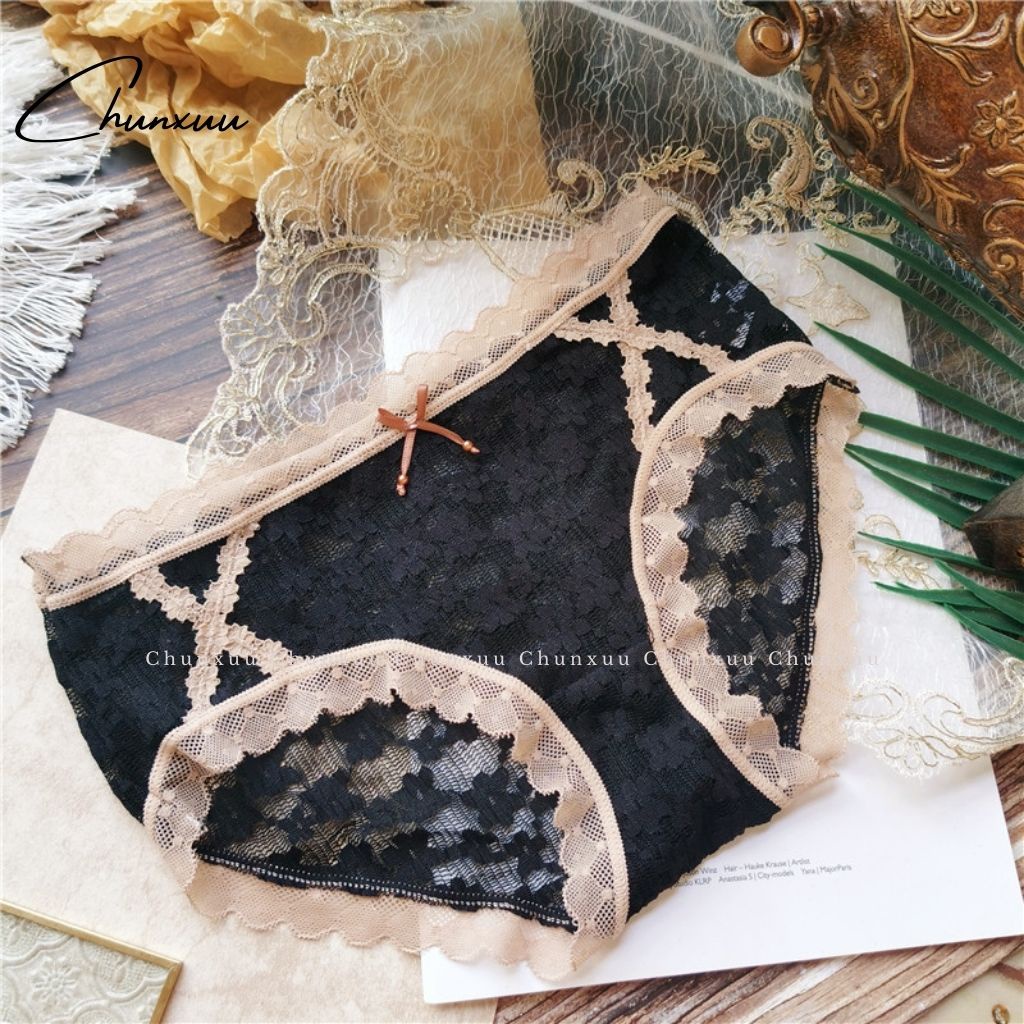 Quần lót nữ ren hoa cao cấp CHUNXUU chất liệu mềm mại kháng khuẩn, màu trung tính ngọt ngào - QC72