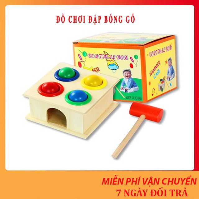Đồ chơi đập bóng gỗ nhiều màu sắc vui nhộn cho bé
