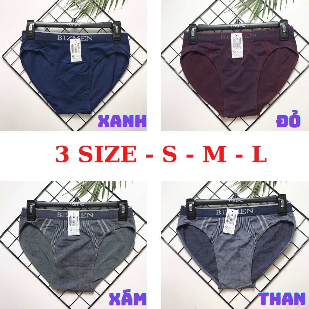 (Combo 5 chiếc) quần lót tam giác, quần lót boxer BIZMEN cotton liền mảnh siêu co giãn- 50-78 KG