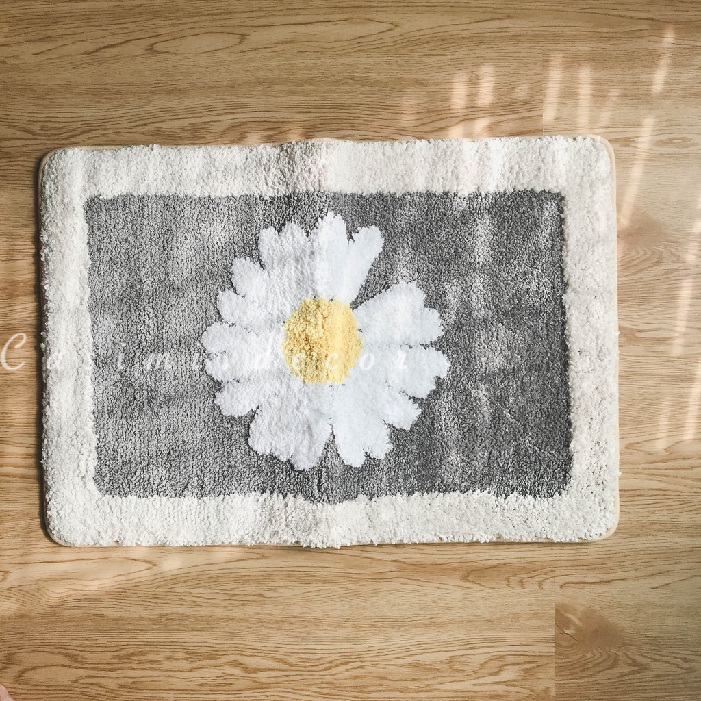 [FOLLOW US GIẢM 40K] Thảm lông siêu mịn 45x65 (cm) DAISY chống trượt trang trí phòng, cute VINTAGE kiểu Hàn Casimi Decor