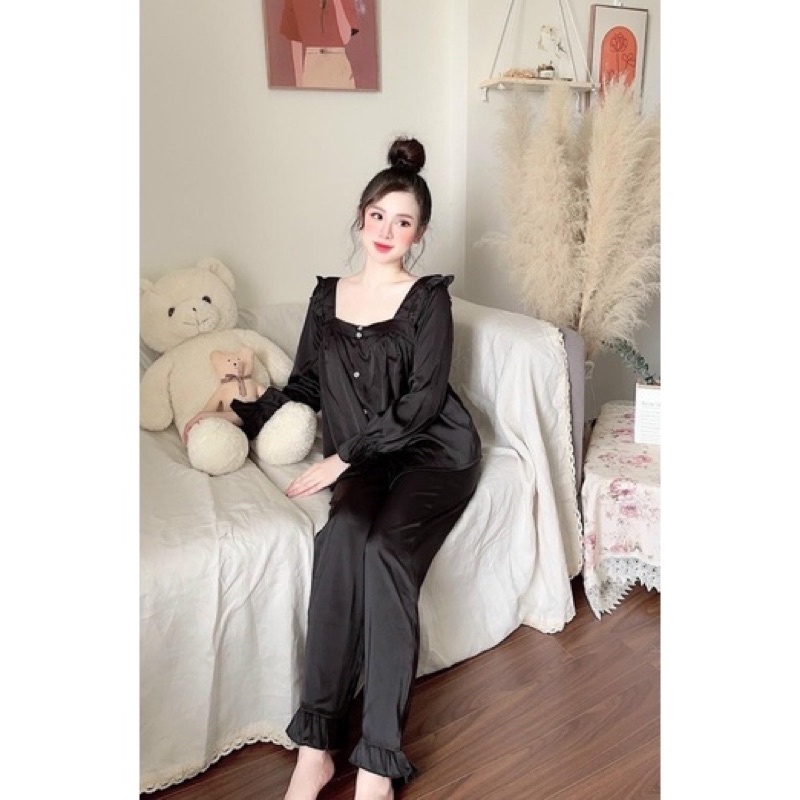 BIGSIZE BỘ LỤA LATIN BÈO TIỂU THƯ TAY DÀI QUẦN DÀI