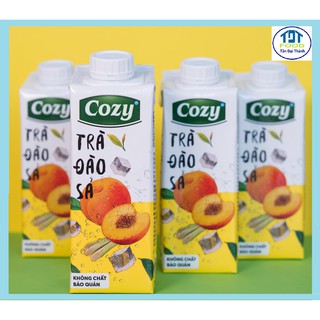 Cozy lốc 4 trà đào sả hộp 225ml