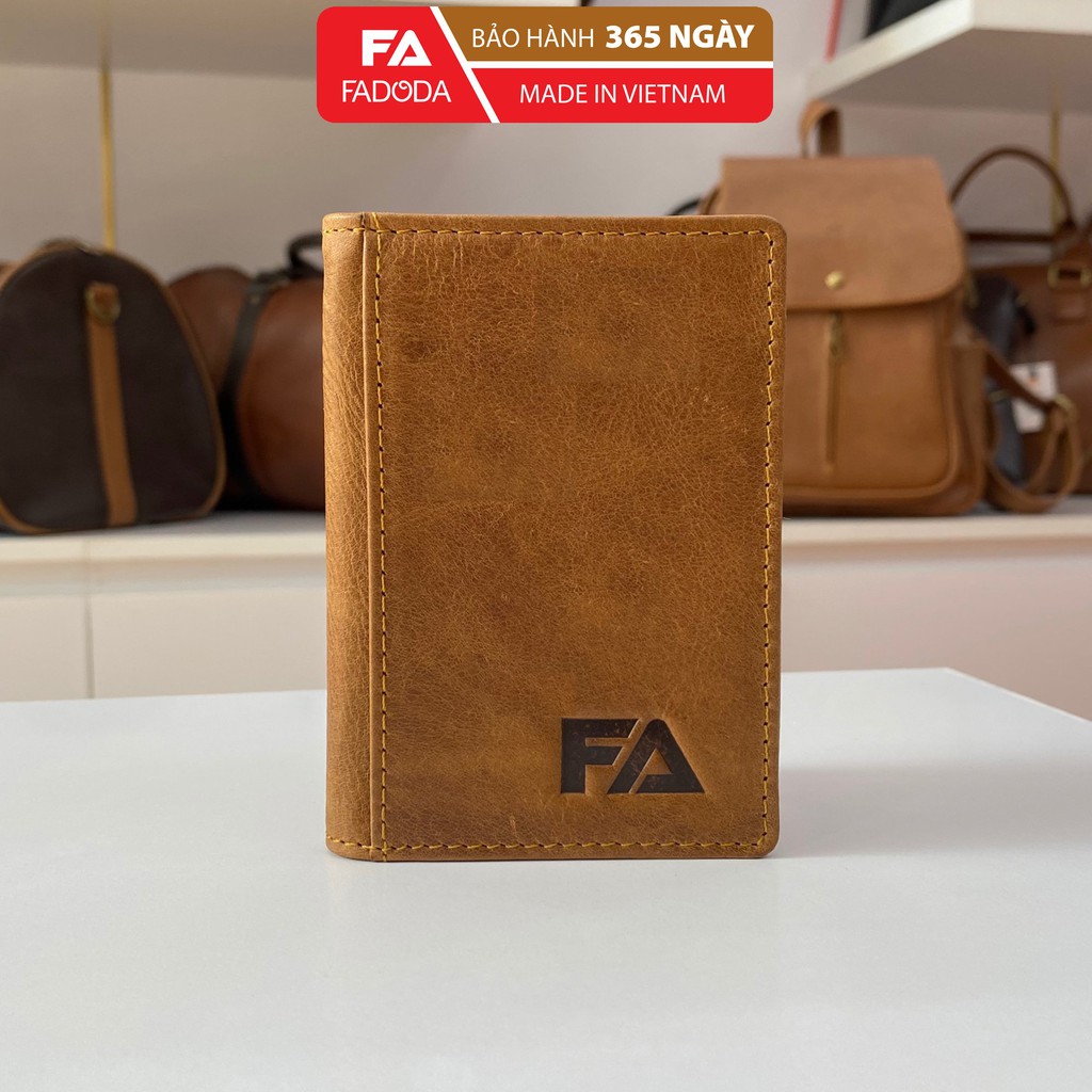 Ví mini da bò unisex FADODA VN011 đựng thẻ và tiền siêu tiện lợi - FADODA