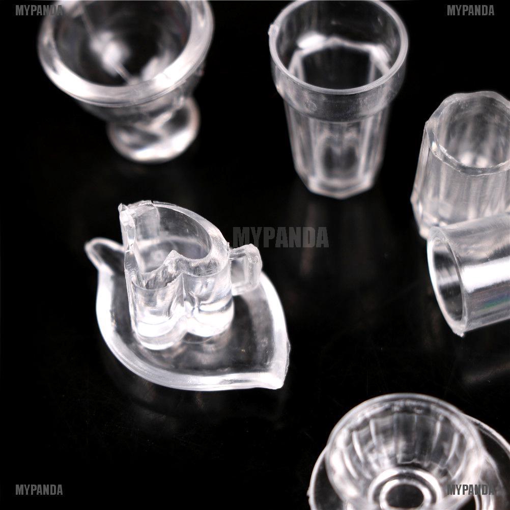 Bộ 13 ly tách ấm thuỷ tinh tỉ lệ 1/ 12 dành cho trang trí nhà búp bê