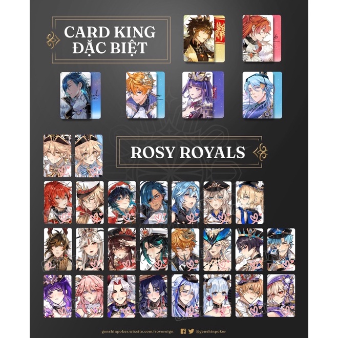 Genshin Impact - card bo góc The Sovereign bán theo set