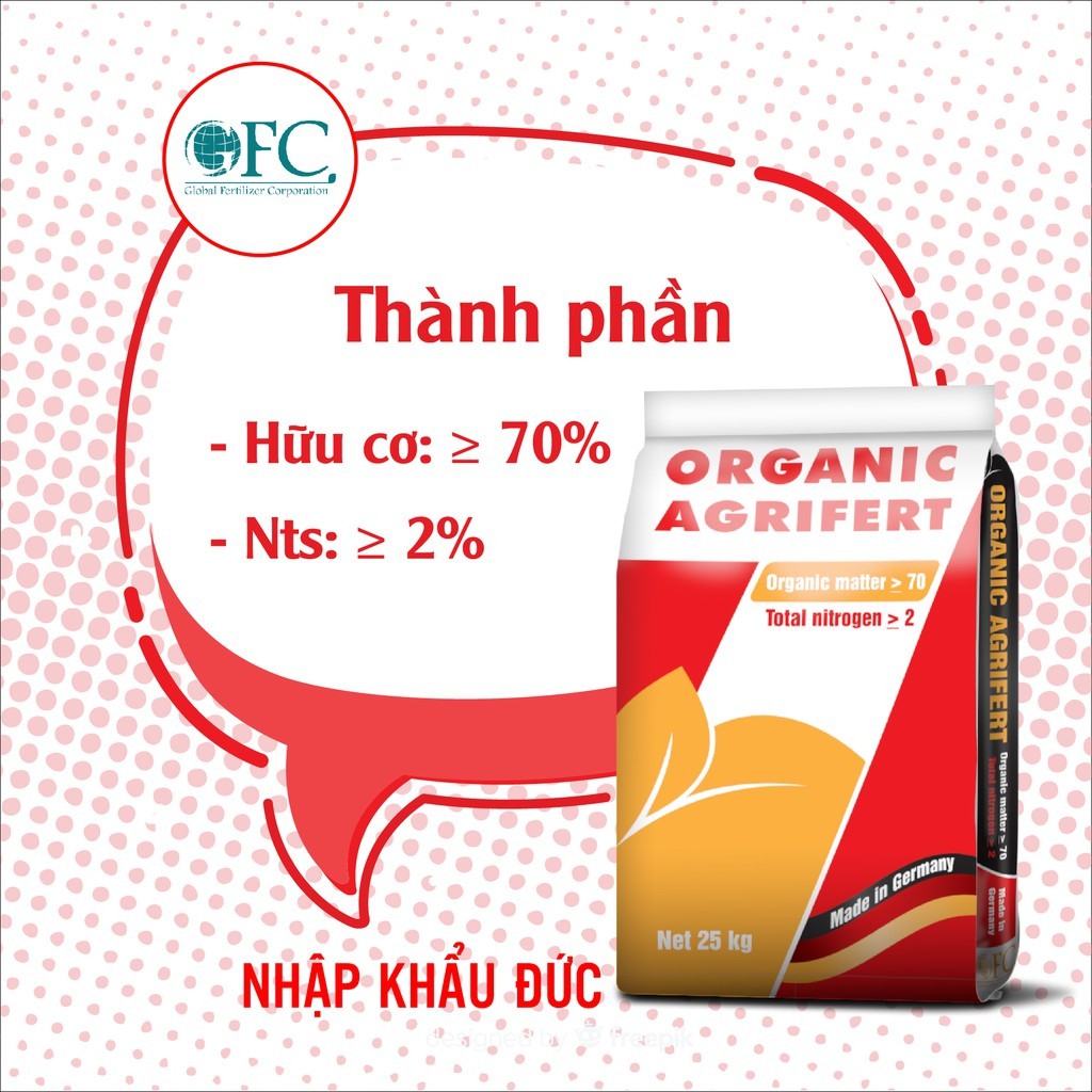 500g Phân gà hữu cơ ORGANIC AGRIFERT viên nén nhập Đức - dùng cho Hoa Hồng, cây kiểng và rau màu