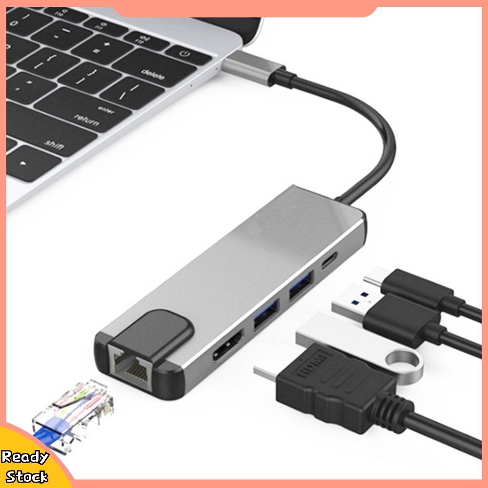 Bộ chuyển đổi 5 trong 1 từ Type C sang 4K HDMI USB 3.0 cho Macbook Pro